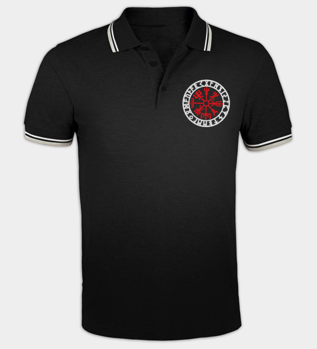 Polo bordada Vegvisir Círculo Rúnico