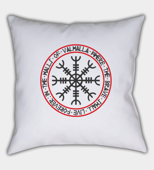 Funda de cojín bordada Salas de Valhalla