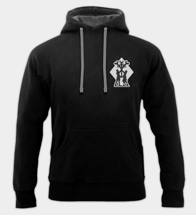 Sudadera con capucha bordada Runa Algiz