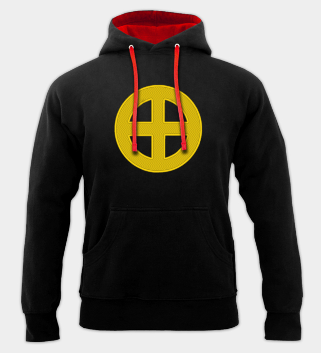Sudadera con capucha bordada Cruz Solar