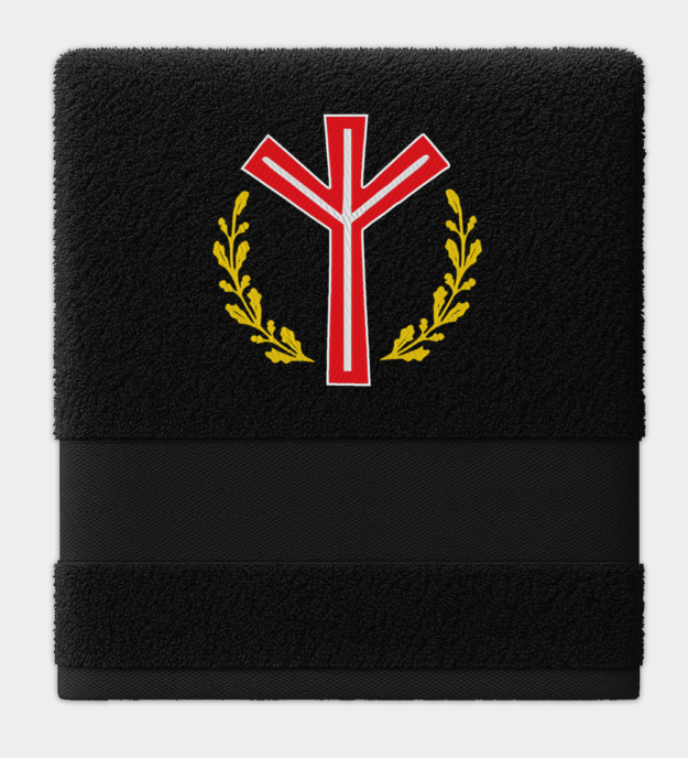 Toalla bordada con la runa Algiz