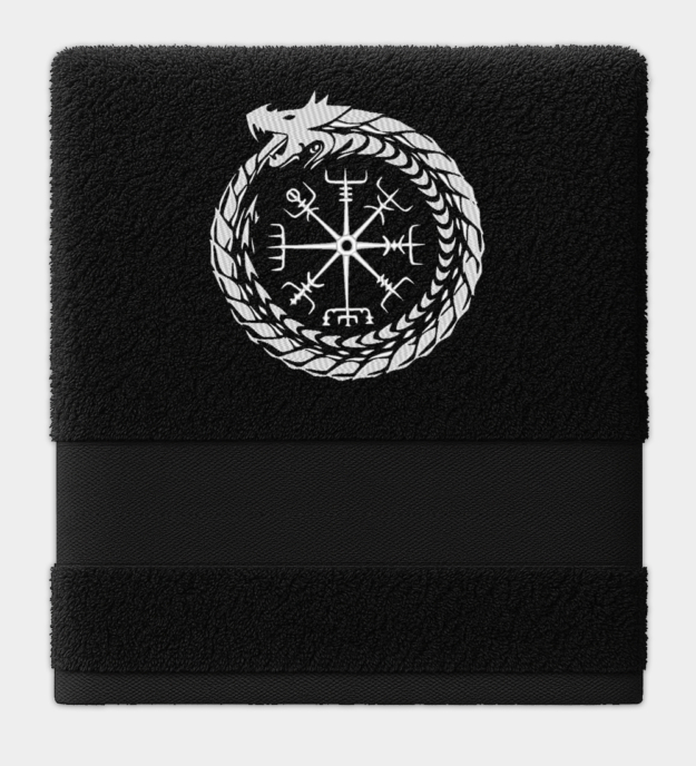 Toalla bordada con la Serpiente de Midgard