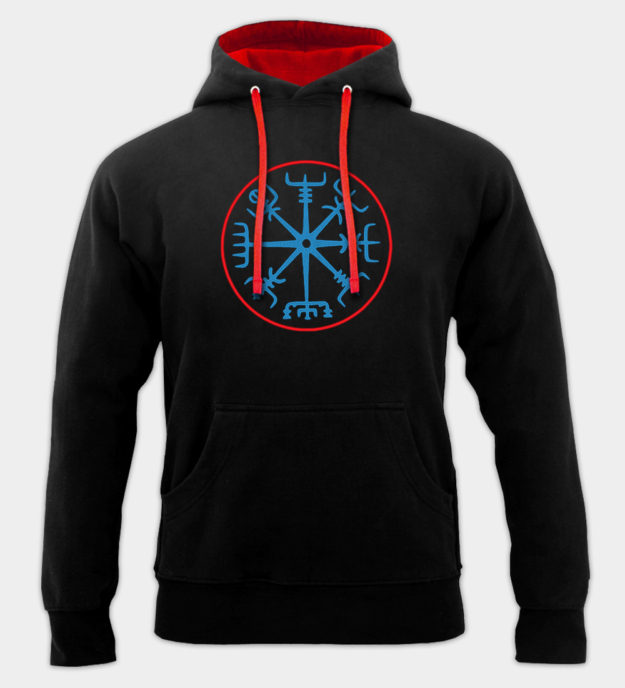 Sudadera con capucha bordada Vegvísir