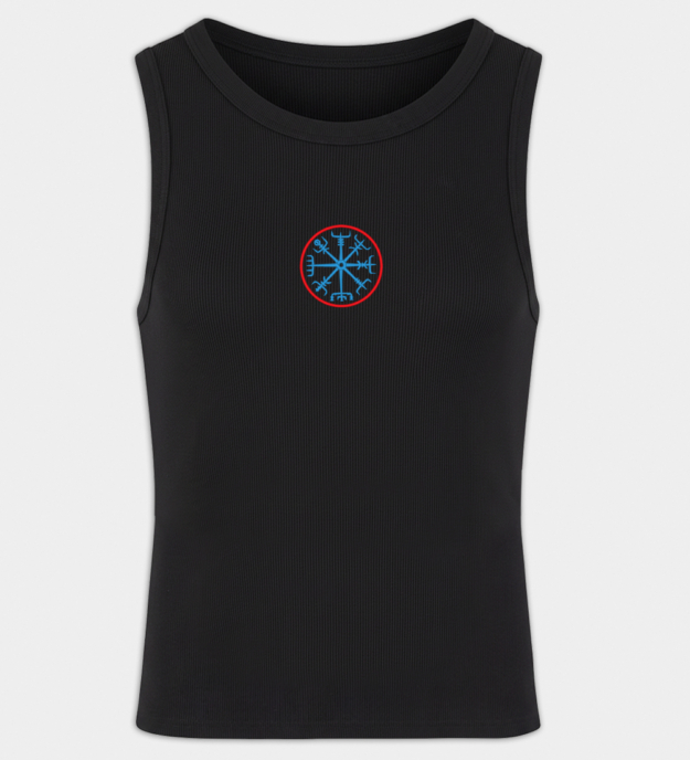Camiseta sin mangas hombre bordada Vegvísir